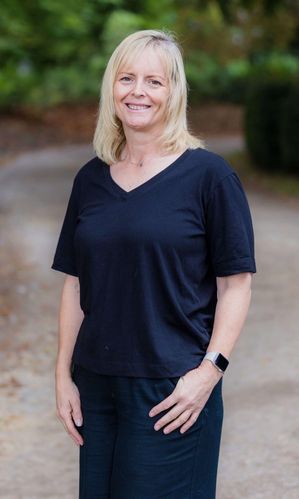 Lisa at Bee Time Clever on a driveway